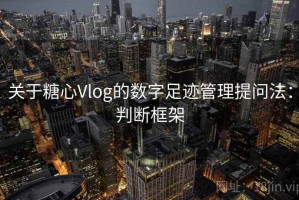 关于糖心Vlog的数字足迹管理提问法：判断框架