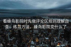 看蜂鸟影院时先做评论区规则理解自查：练习方法，蜂鸟影院变什么了