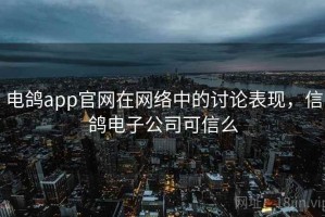 电鸽app官网在网络中的讨论表现，信鸽电子公司可信么
