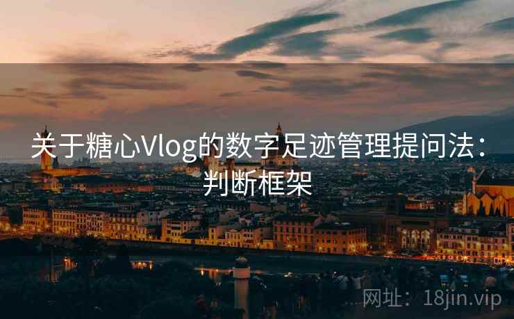 关于糖心Vlog的数字足迹管理提问法：判断框架