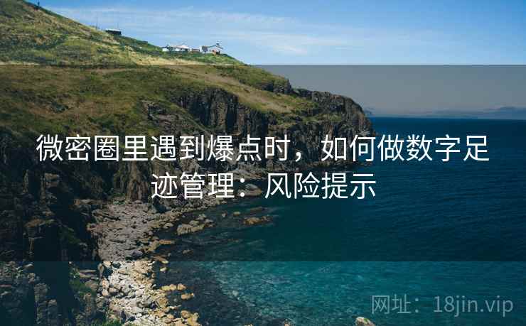 微密圈里遇到爆点时，如何做数字足迹管理：风险提示