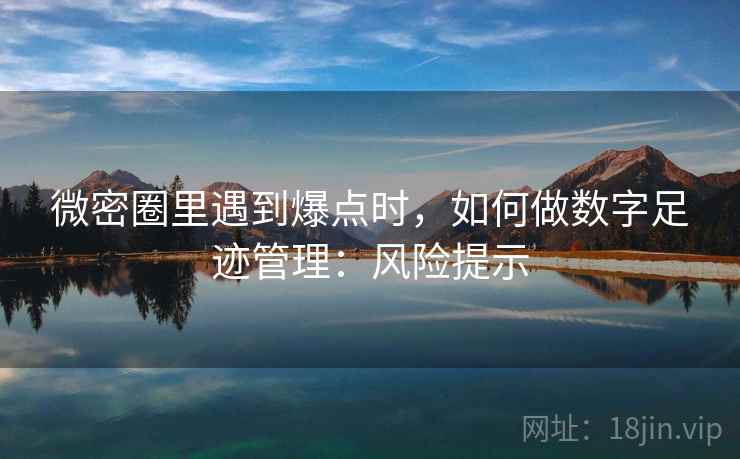 微密圈里遇到爆点时，如何做数字足迹管理：风险提示